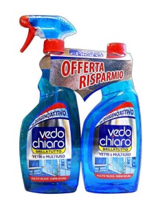 VEDO CHIARO Multiuso + Ricarica 500+500 Ml. Nettoyage de la maison