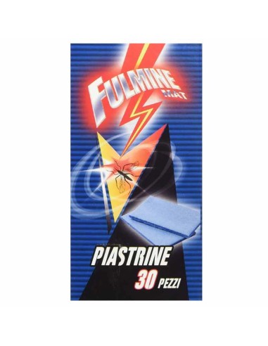 PIASTRINE ANTIZANZARE UNIVERSALI 30 PEZZI FULMINE MAT