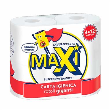 MAXI CARTA IGIENICA SUPER GIGANTI 4 ROTOLI 