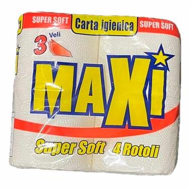 MAXI CARTA IGIENICA 4 ROTOLI 3 VELI SUPER SOFT