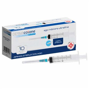 DERMACOTONE SIRINGA STERILE CON AGO 5 ML INDOLORE 10 PEZZI