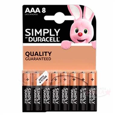 DURACELL SIMPLY AAA MINI STILO 8 PEZZI